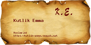 Kutlik Emma névjegykártya